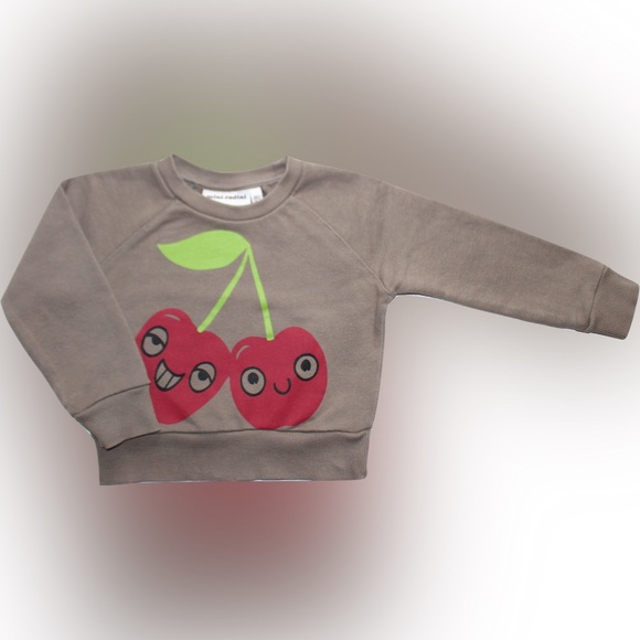 Mini Rodini Cherries Print Crewneck Sweatshirt Cotton (92/98) 1.5-3 Years Cherry - Picture 2 of 9